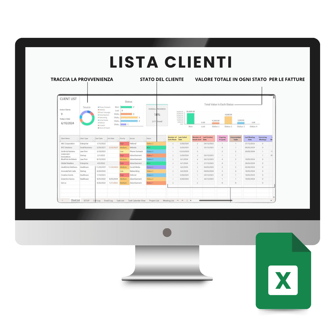 Template Excel Client Tracker